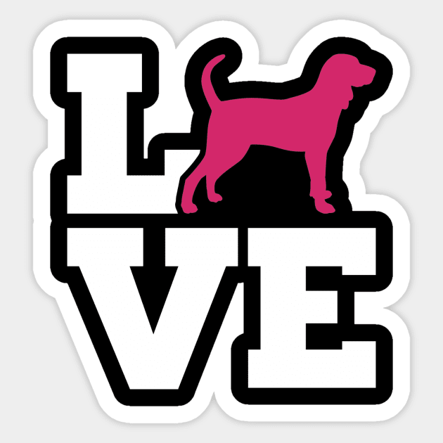 Black and Tan Coonhound love Sticker by Designzz